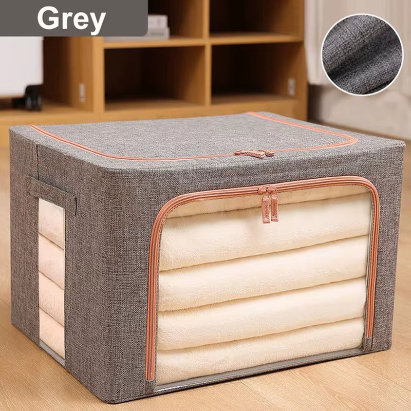 Large Quilt Storage Bag Foldable Storage Organizers Clothes Blanket Organizer Box Dust-Proof Wardrobe Clothes Cabinet Organizer