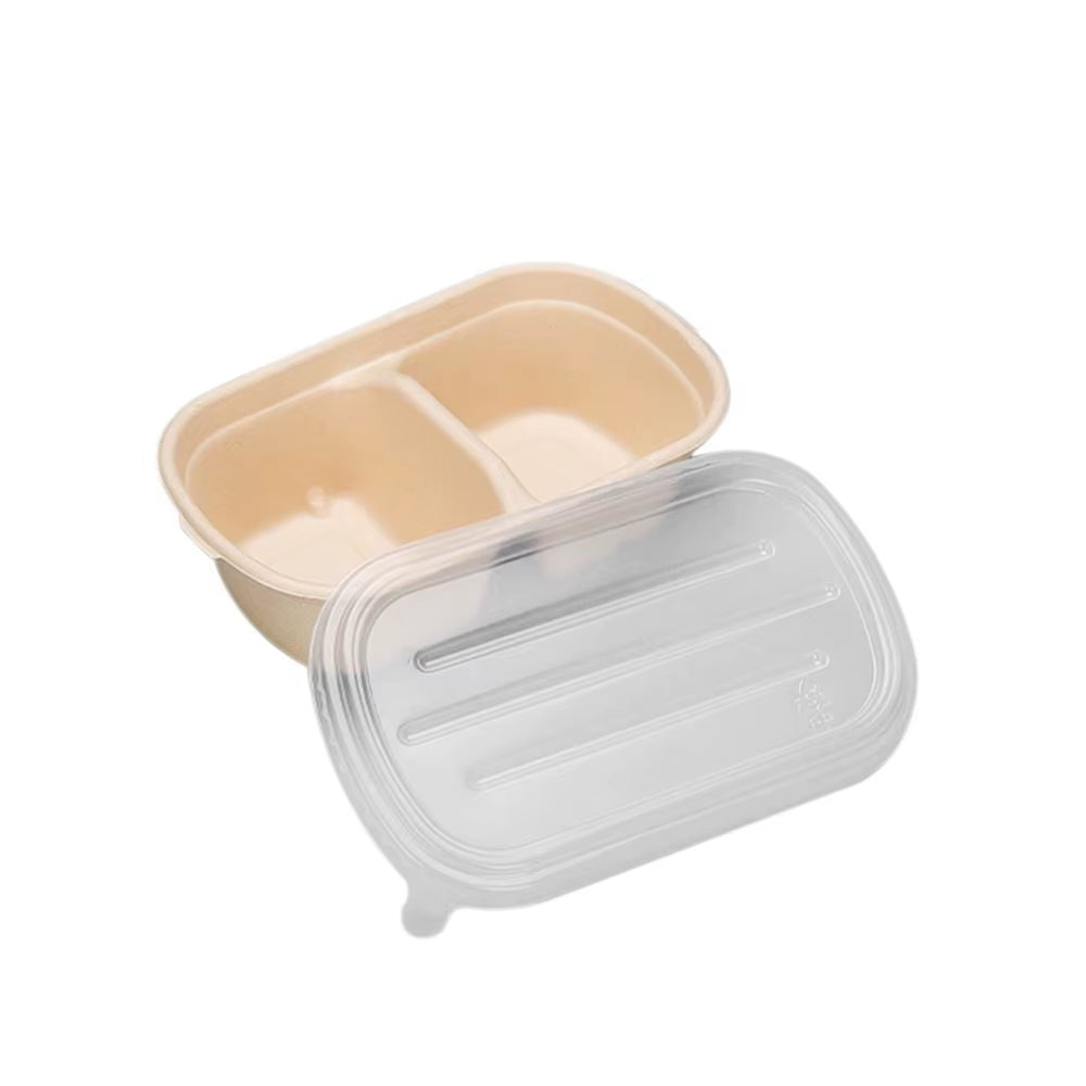 500Ml/700Ml/850Ml/1000Ml Paper Light Food Box ECO Friendly Fitness Disposable Packing Degradable Salad Takeout Divided Lunch Box