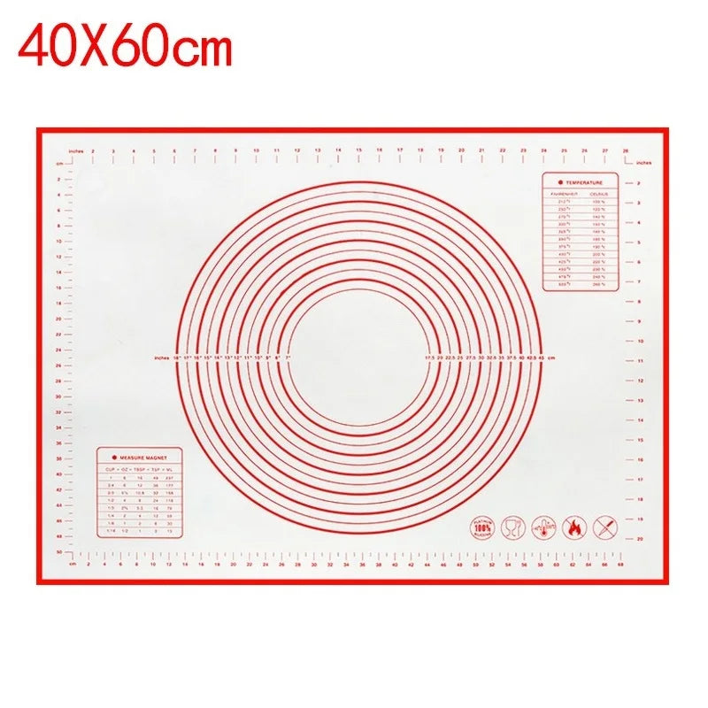 Large Size Silicone Kneading Pad Non-Stick Surface Rolling Dough Mat with Scale Kitchen Cooking Pastry Sheet Oven Liner Bakeware