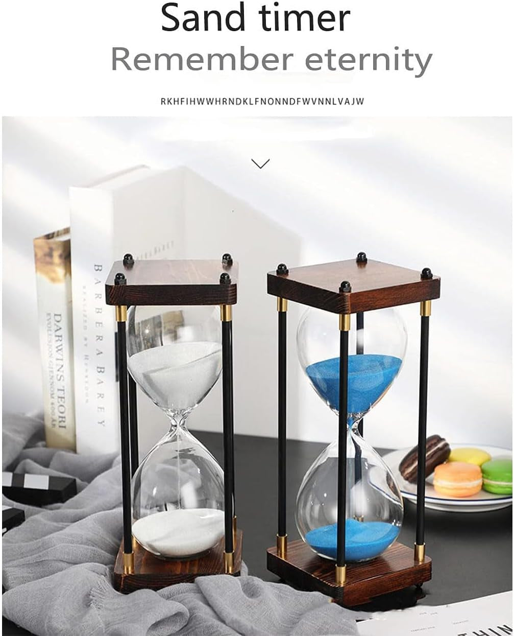 Premium Large Hourglass Sand Timer 60 Minutes, Decorative Sandglass Clock, Modern Hour Glass Timers Gift for Men & Women, Time Management Tools for Classroom Kitchen Home Office Desk Decor