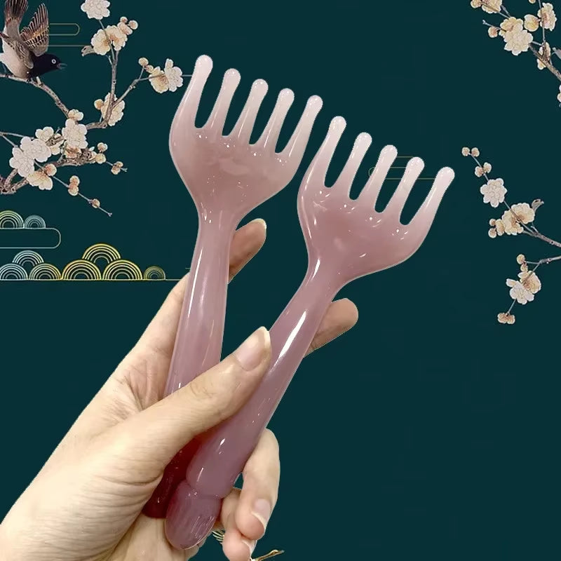 Resin 5-Claw Head Massager for Body Head Massager Scalp Gua Sha for Body Neck Leg Massage Scraping Stick Lymphatic Massage Tools