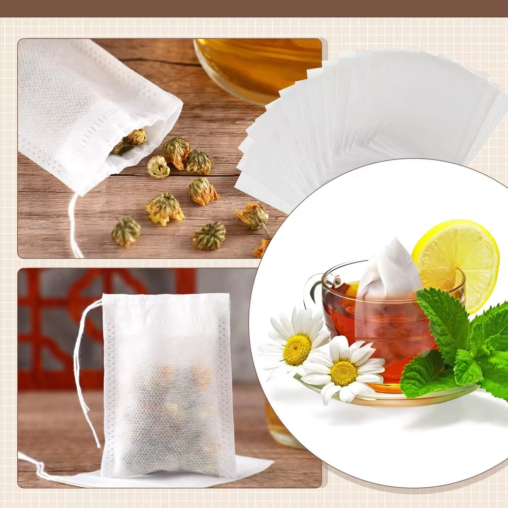 100-2000Pcs Disposable Tea Bags Filter Scented Tea Bags with String Heal Seal Paper for Kitchen Loose Leaf Tea Coffee Spice Herb