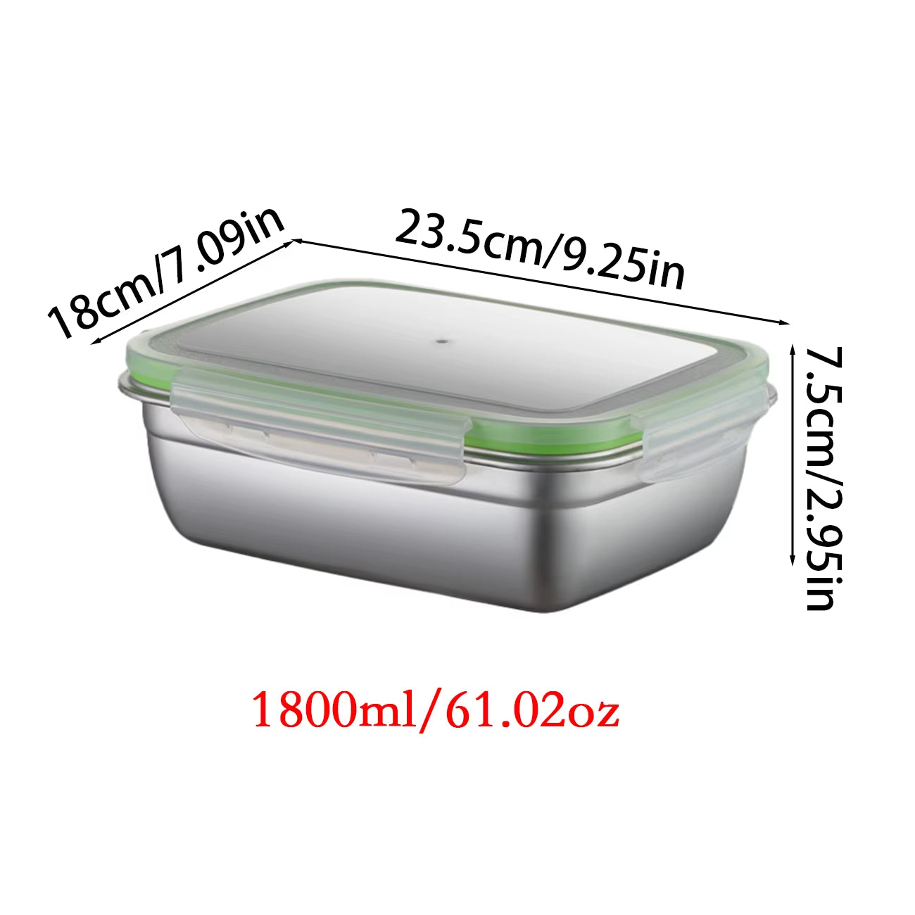 High Quality 304 Stainless Steel Food Storage Container Set, Stackable Lunch Box, Transparent Lid, Home Kitchen, School Office