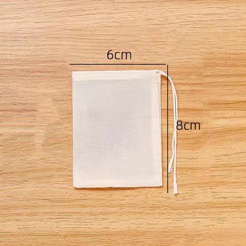 Cotton Gauze Tea Bags 50Pcs Empty Pocket String Bag Reusable for Spice Tea Infuser Soup Teabags Kitchen Accessories Gadgets
