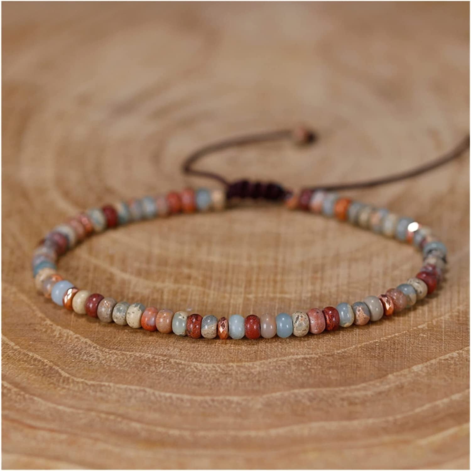 Natural Stone Crystal Dainty Bracelet Amethyst Gemstone Bracelet Handmade