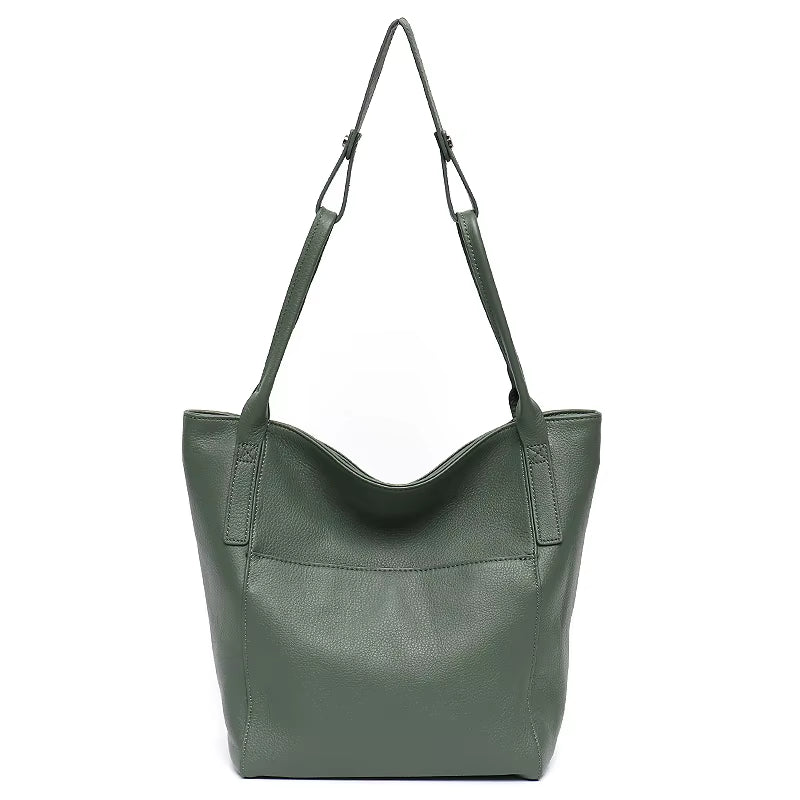 SC Luxury Genuine Leather Tote for Women Brand Design Large Shoulder Bag Bucket Soft Natural Cowhide Female Daily Hobo Crossbody