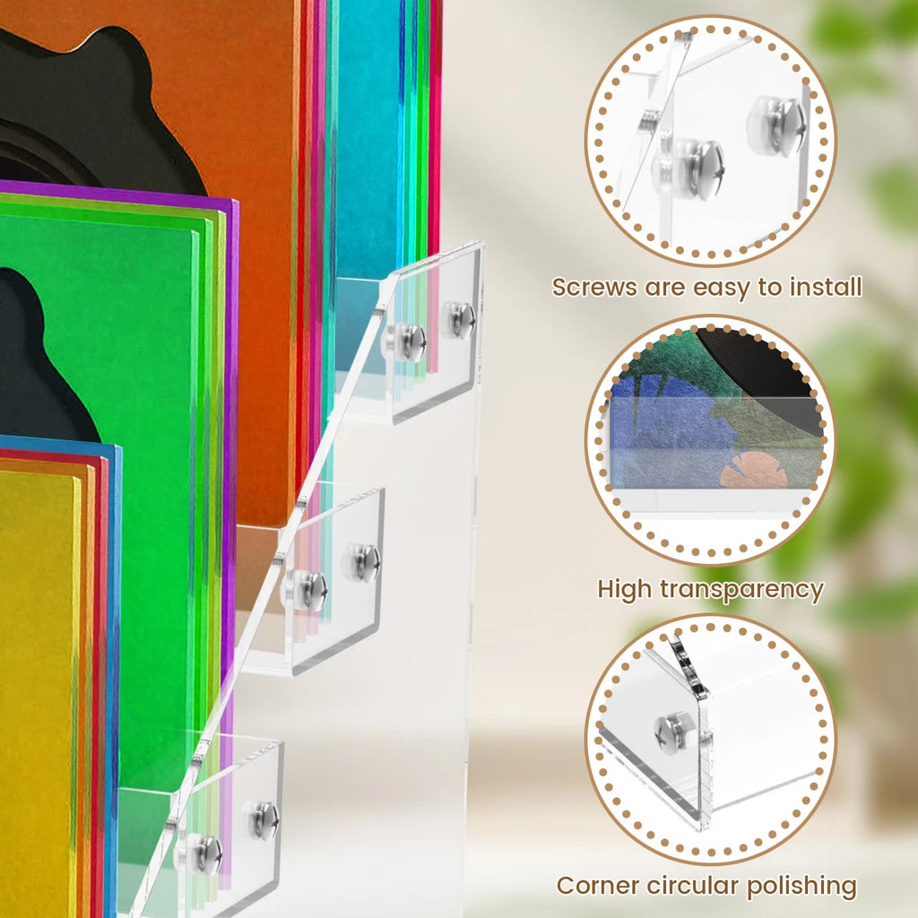 4/5 Tiers Acrylic Shelf Display Stand Transparent Figures Showcase Cosmetic Makeup Perfume Doll CD DVD Blind Box Display Rack