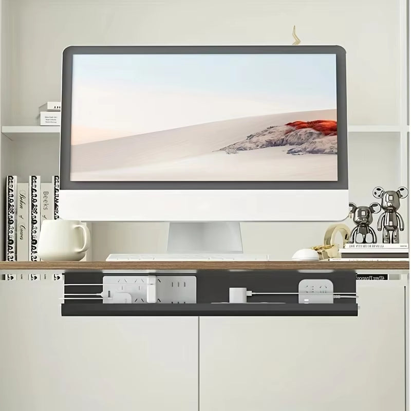 Undertable Cable Management Rack without Punching Storage Box Computer Desk Bottom Wire Fixing Plug Arrangement