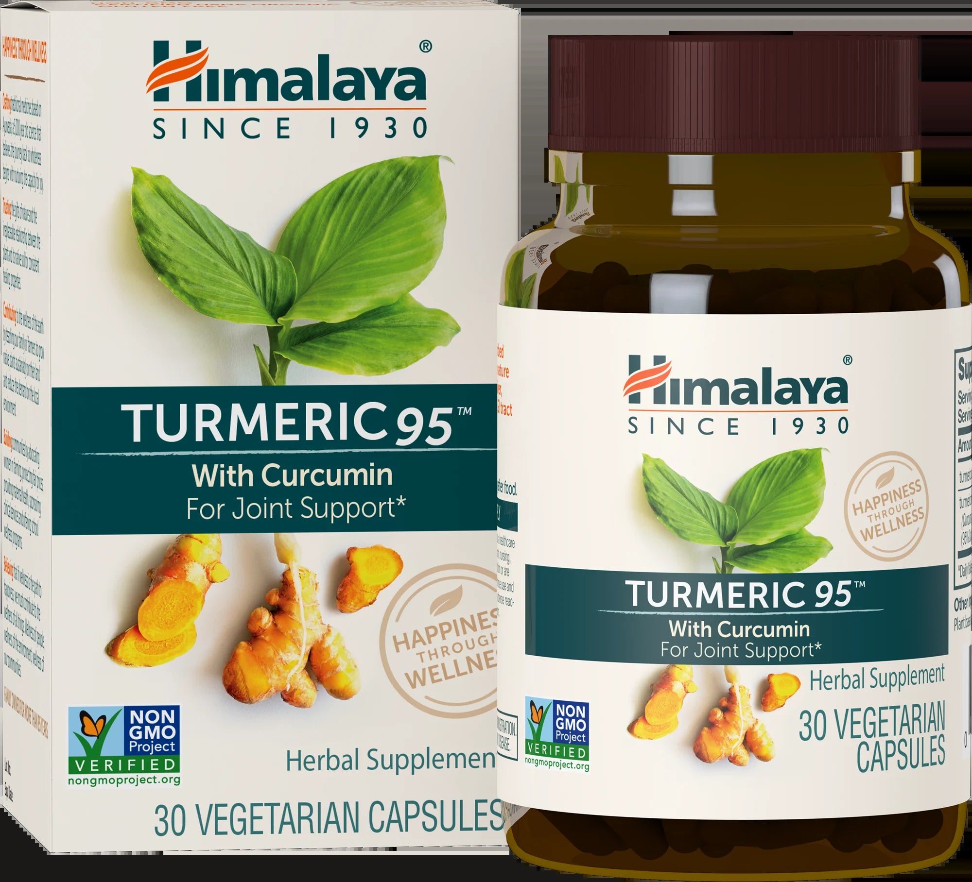 Turmeric 95 Supplement with Curcumin/Curcuminoids, Joint and Muscle Support, Flexibility, 30 Capsules
