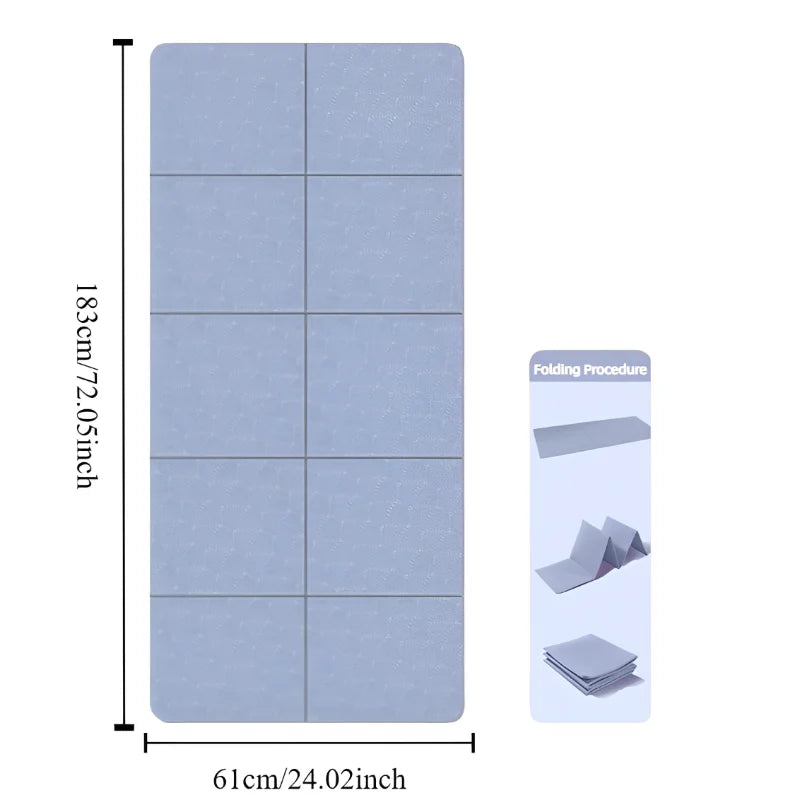 Foldable Yoga Mat Mute Eco Friendly Folding Travel Fitness Exercise Double Sided Non-Slip for Pilates & Floor Workouts Dance