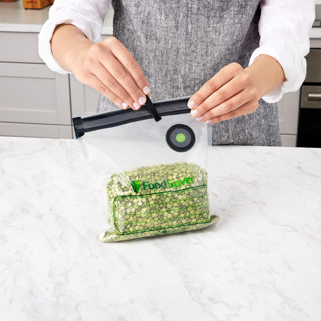 Reusable Vacuum Zipper Bags, Gallon-Size (3.78 L), 8 Pack