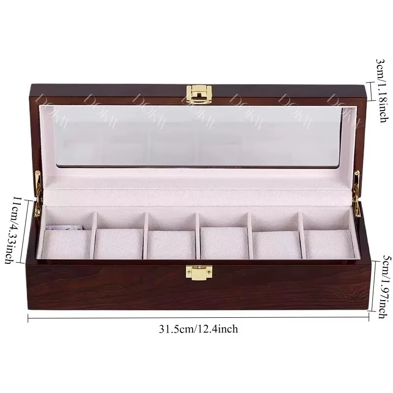 Luxury Wooden Watch Box 1/2/3/5/6/10/12 Grids Watch Organizers 6 Slots Wood Holder Boxes for Men Women Watches Jewelry Display