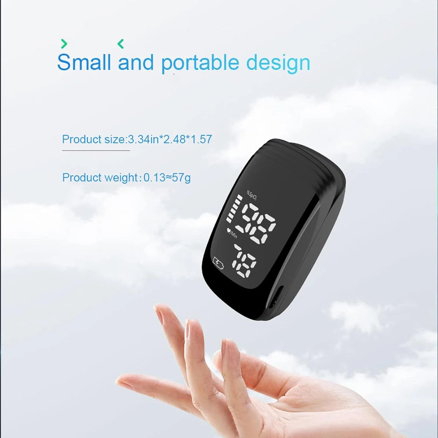 Pulse Oximeter Fingertip, Pulse Oximeter with Rechargeable, Oxygen Meter Finger Pulse Oximeter, Fingertip Blood Oxygen Saturation Monitor Rechargeable, Accurate Fast Spo2 Reading for Sports