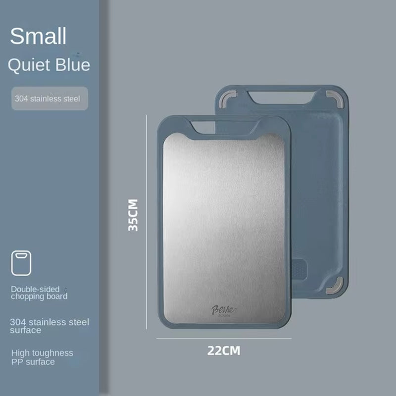 304 Stainless Steel Cutting Board Double-Sided Chopping Board Kitchen Fruit Cutting Board Kitchen Rolling Chopping Board