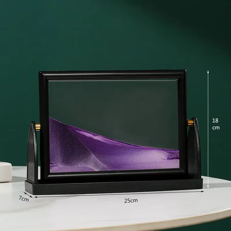 Rotatable Sandscape Moving Sand Art Picture Square Glass 3D in Motion Quicksand Hourglass Creative Flowing Sand Home Decor Gifts