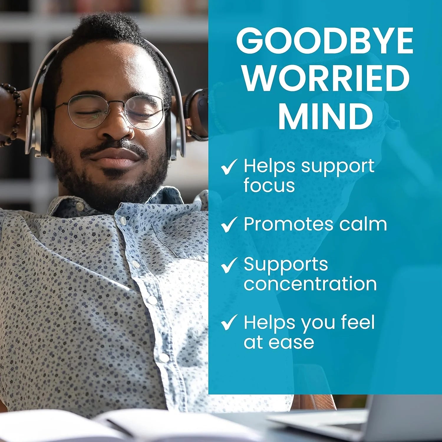 Hello Calm Mind, with Bacopa and L-Theanine, for Relaxation & Concentration, 60 Capsules