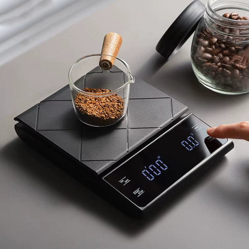 3Kg/0.1G Digital Kitchen Weight Grams Electronic Balance High Precision Coffee Scale Portable with Timer Food Espresso