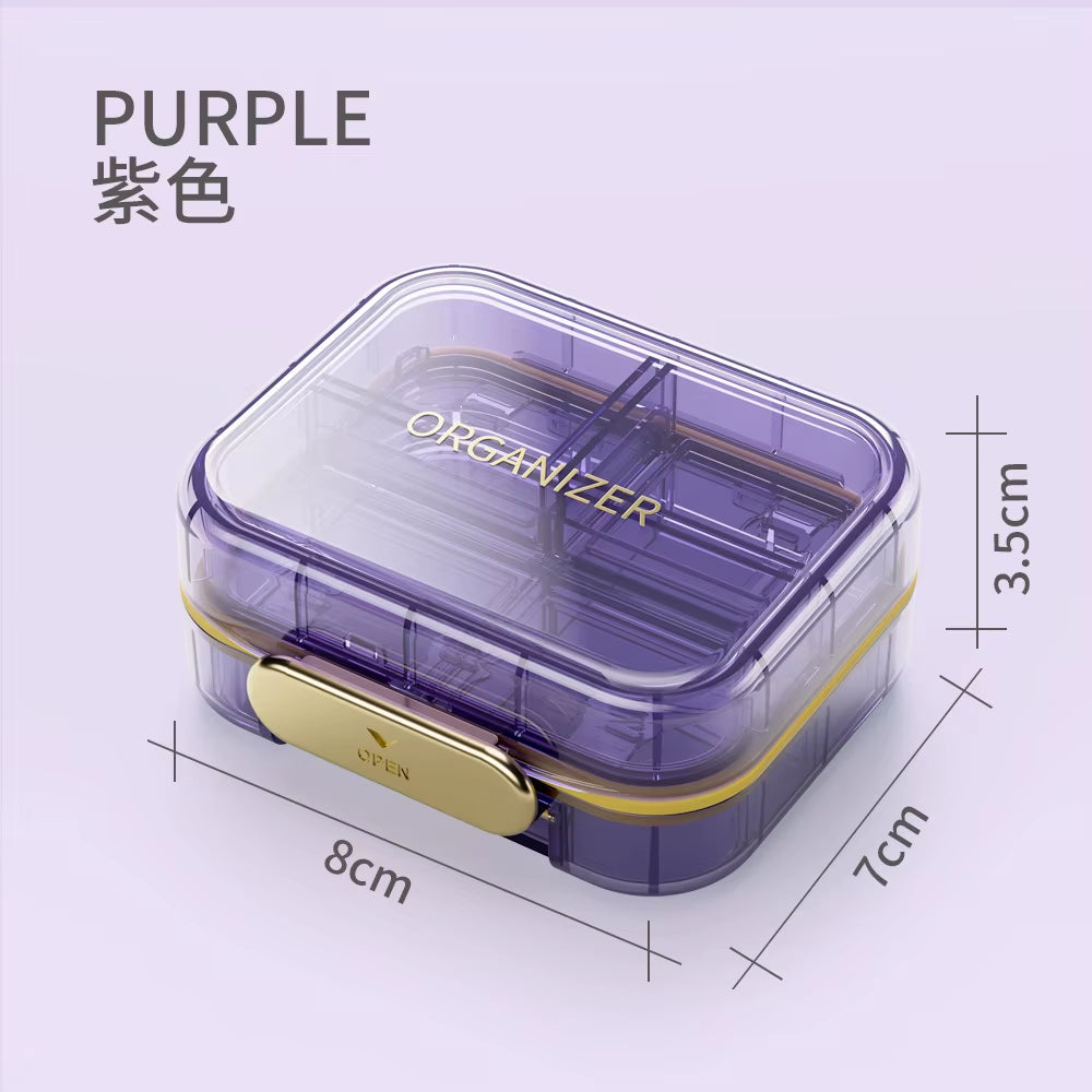 Moisture-Proof Sealed Pill Box, Multi-Compartment, Week, Week, Pill Box, Mini Portable Medicine Storage Box