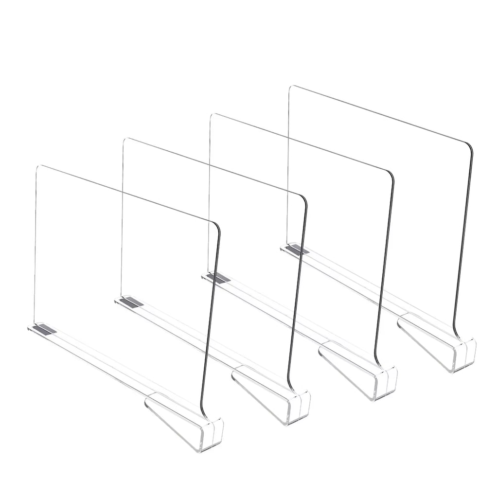 8/6/4/2Pcs Transparent Closet Shelf for Wardrobe Organizer Cloth Divider Cupboard Bookcase Divider Baffle
