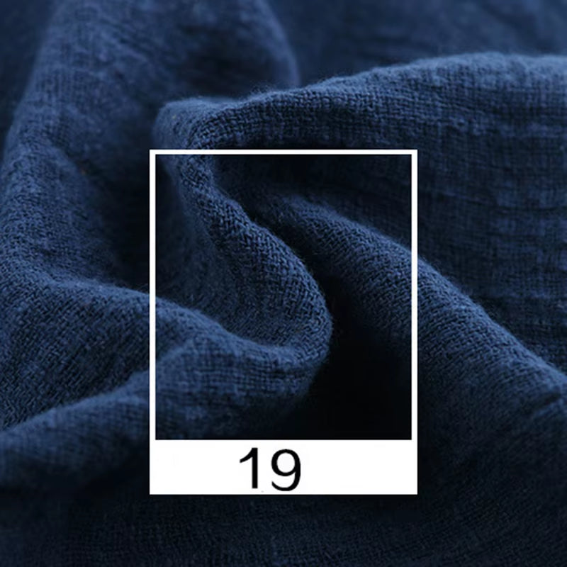 Soft Linen Cotton Fabric Organic Material Pure Natural Flax for Sewing DIY Handmade Clothes Patchwork Fabric