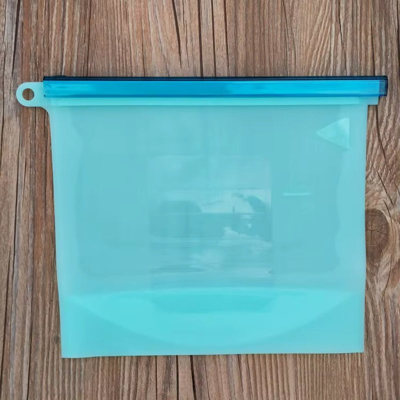 5Pcs Silicone Food Storage Containers Leakproof Containers Reusable Stand up Zip Shut Bag Fresh Bag Food Storage Bag Fresh