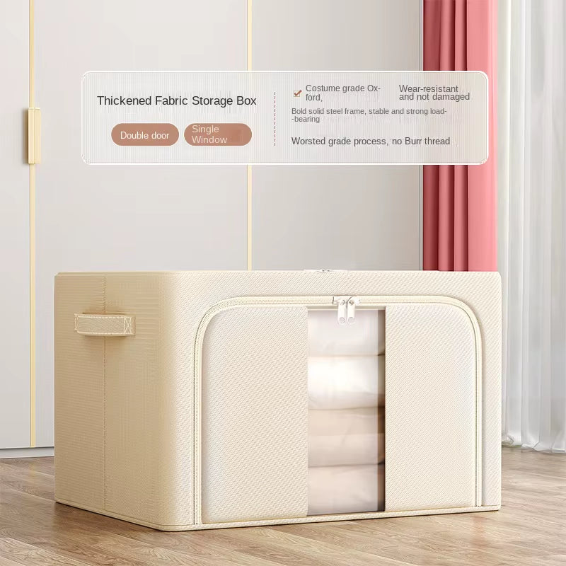 Clothing Storage Box - Household Large Capacity Quilt Storage Cabinet, Foldable - Steel Frame Support - Waterproof Oxford (60Cm)