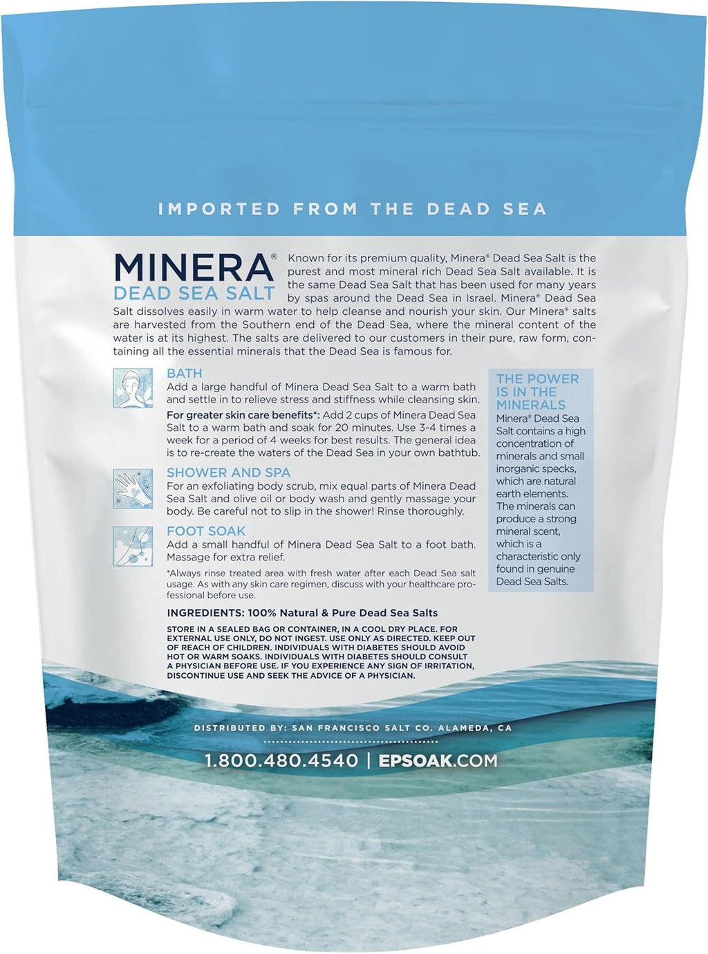 Fine Grain Dead Sea Salt for Bath & Soaking – 2 Lbs, Fast-Dissolving, 100% Pure & Natural, Unscented, Skin-Nourishing Sea Salt