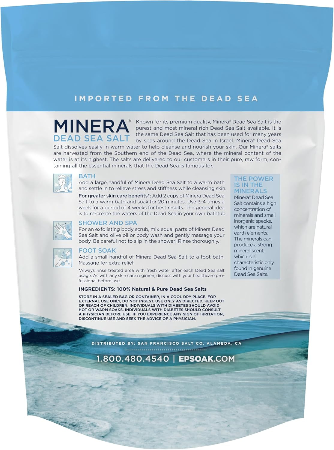 Fine Grain Dead Sea Salt for Bath & Soaking – 2 Lbs, Fast-Dissolving, 100% Pure & Natural, Unscented, Skin-Nourishing Sea Salt