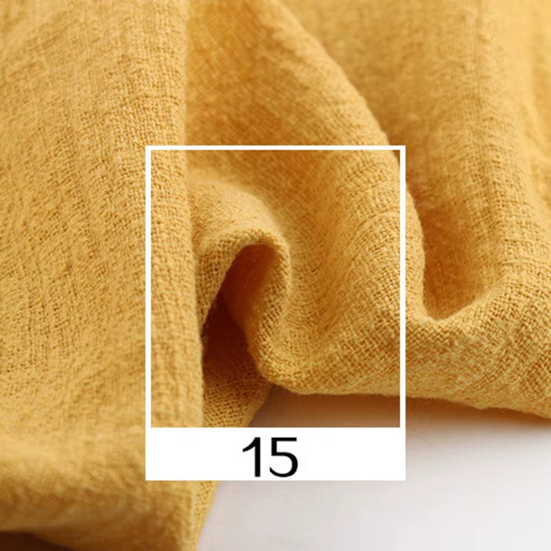 Soft Linen Cotton Fabric Organic Material Pure Natural Flax for Sewing DIY Handmade Clothes Patchwork Fabric
