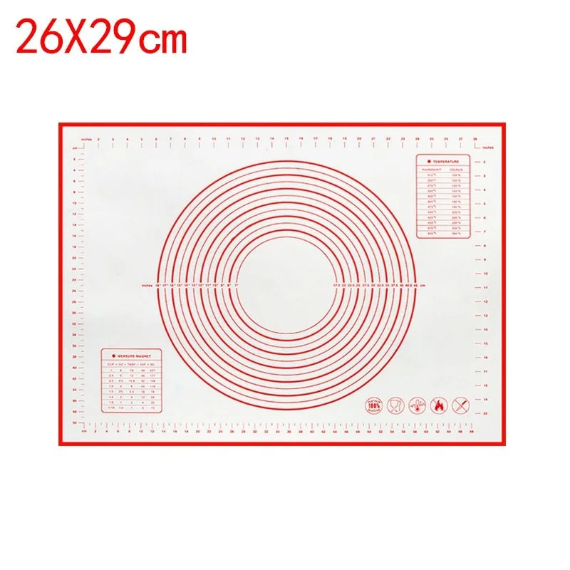 Large Size Silicone Kneading Pad Non-Stick Surface Rolling Dough Mat with Scale Kitchen Cooking Pastry Sheet Oven Liner Bakeware