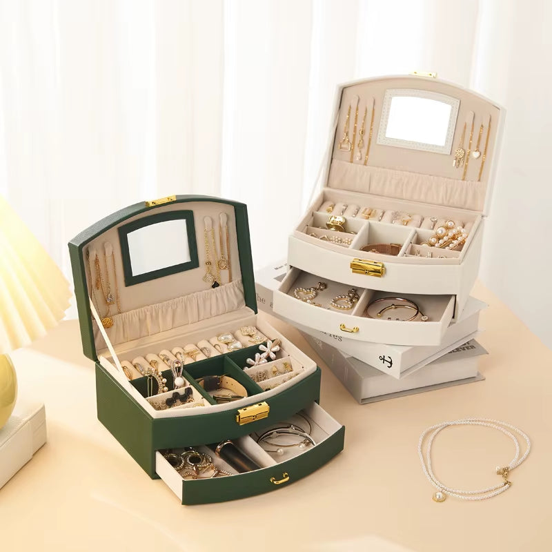 Handheld Luxury Jewelry Box, Multi-Layer Drawer Storage Box, Used for Classifying and Storing Rings, Earrings, Necklaces