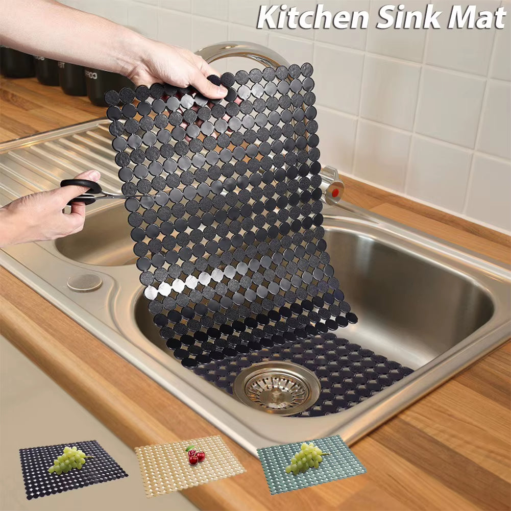 Kitchen Sink Mat Good Grip anti Slip Sink Mat for Dinnerware Tableware for Stainless Steel/Ceramic Sinks,Pvc Eco-Friendly Protec