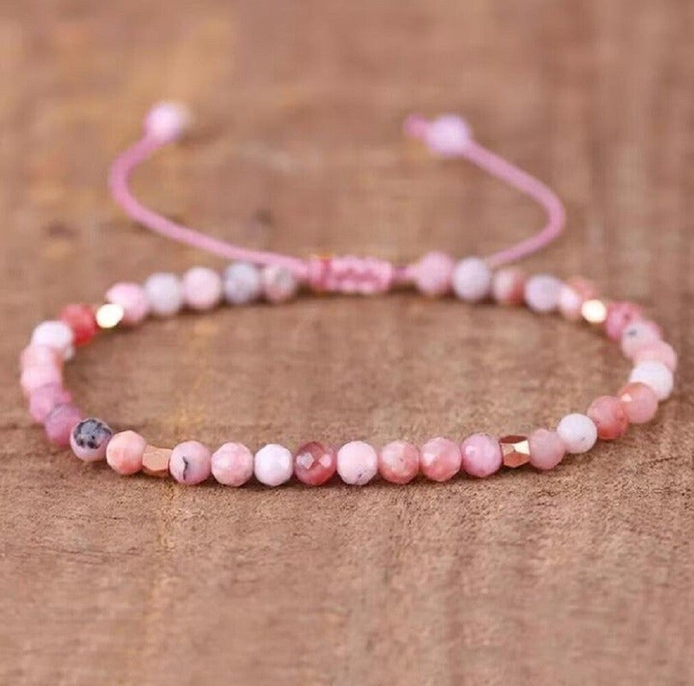 Natural Stone Crystal Dainty Bracelet Amethyst Gemstone Bracelet Handmade