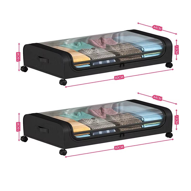 Under Bed Storage Organizer - Underbed Bins with Wheels and Lid for Clothes Bedding Shoes Blankets Books Toys Home Organization
