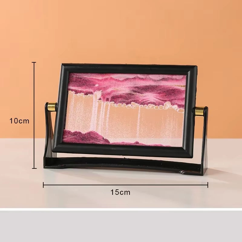 Rotatable Sandscape Moving Sand Art Picture Square Glass 3D in Motion Quicksand Hourglass Creative Flowing Sand Home Decor Gifts