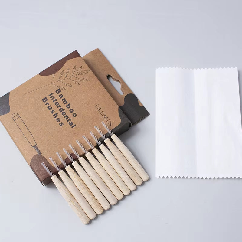 30Pcs Bamboo Interdental Brush Teeth Cleaning Tools between Teeth Cleaner Deep Clean Toothpick Biodegradable Fio Dental 0.4Mm