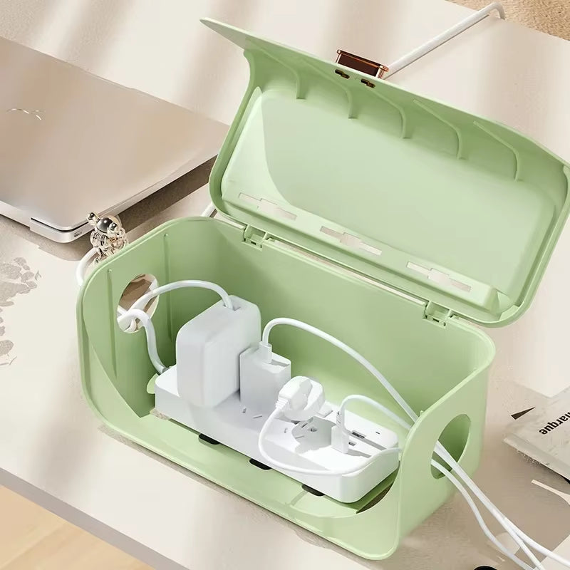 Power Cable Storage Box Desktop Line Storage Case Organizer Box Socket Plug Wireless Wifi Router Board Bracket for Household