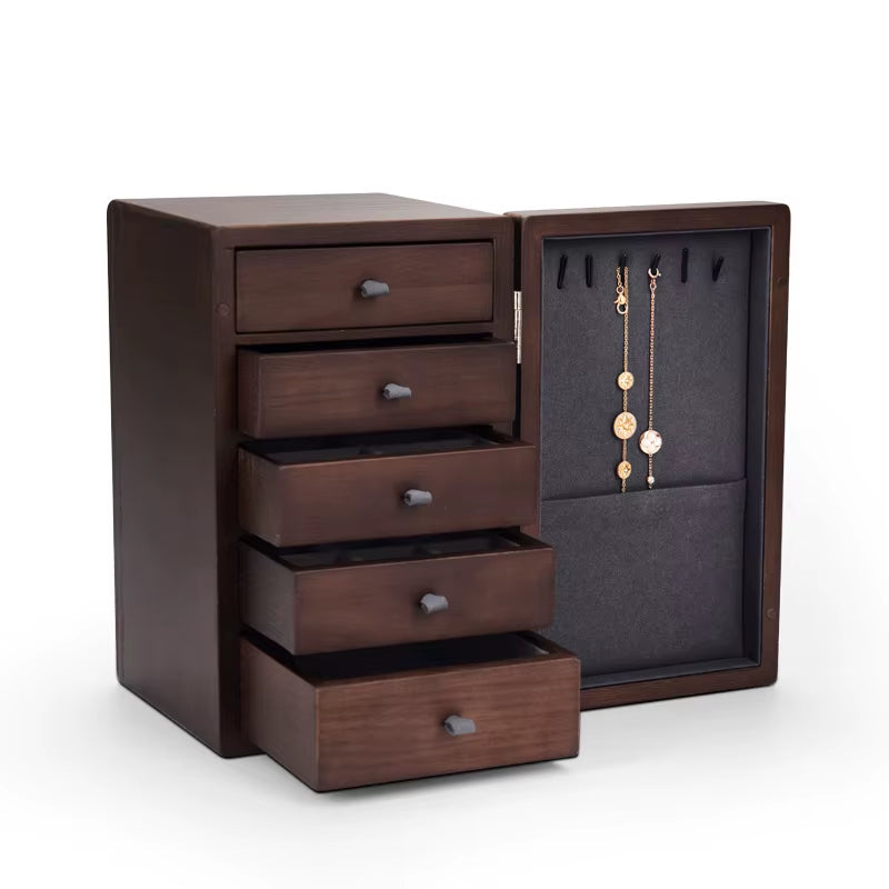 Large Wooden Cabinet Box Jewelry Accessories Organizer Storage Cabinet Jewelry Storage Box Organiser Wood Jewelry Storage