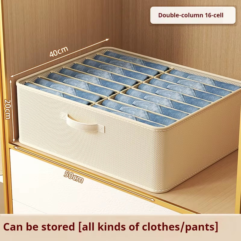 24 Grids Pants Sweater T-Shirt Jeans Storage Box Wardrobe Clothes Storage Organizer with Board Cabinet Drawer Storage Boxes