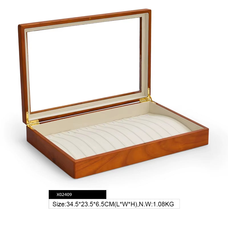 Wooden Jewelry Box Retro Jewelry Display Ring Necklace Earring Bracelet Box Multi Jewelry Storage Organizer Display Case