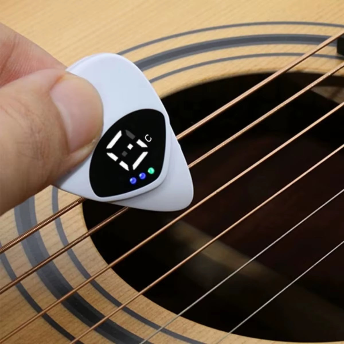 Miwayer 2-In-1 Guitar Pick Tuner/Digital Guitar Pick Tuner W/Led Screen Display/ for Electric & Bass,Ukulele/12 Equal Temperamen