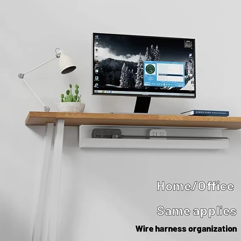 Undertable Cable Management Rack without Punching Storage Box Computer Desk Bottom Wire Fixing Plug Arrangement
