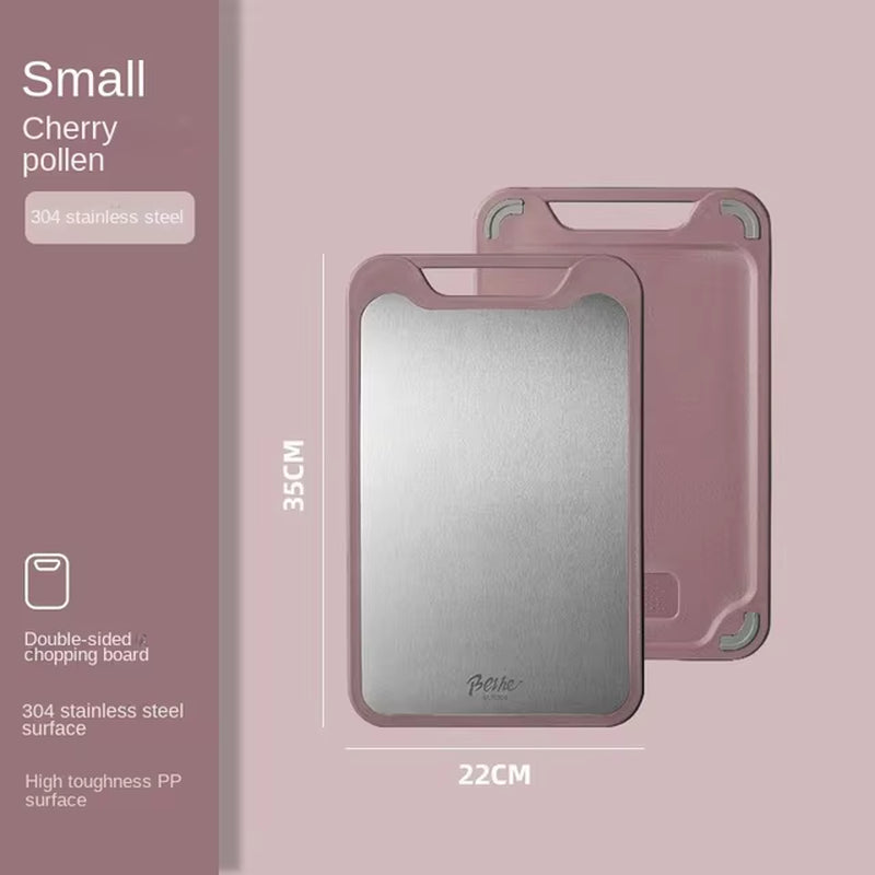 304 Stainless Steel Cutting Board Double-Sided Chopping Board Kitchen Fruit Cutting Board Kitchen Rolling Chopping Board