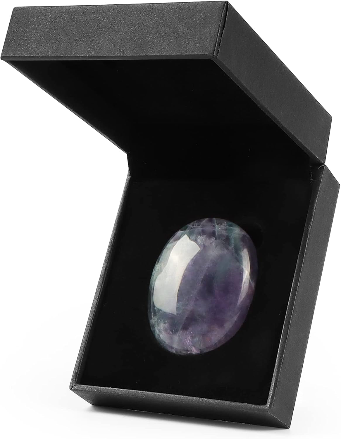 1.8 Inch Rainbow Fluorite Thumb Worry Stones for Anxiety, Crystals and Healing Stones for Relief Meditation Yoga Spiritual Reiki Positvity, Palm Polished Stones Pocket Gemstone