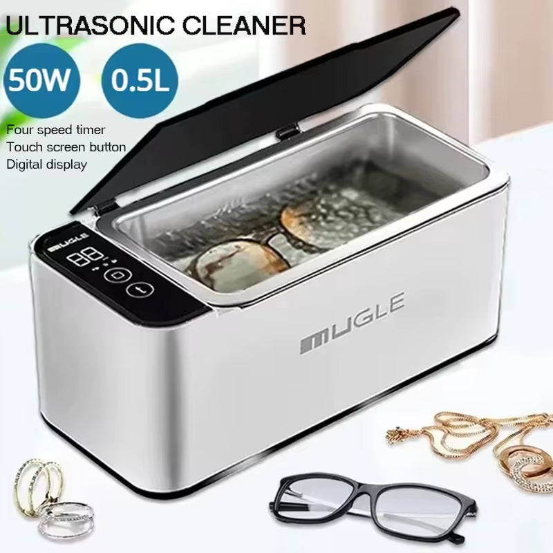 Ultrasonic Cleaners Machine 500ML Glasses Jewelry Deep Cleaning High-Frequency Vibration Cleaning Multifunctional Tool Household