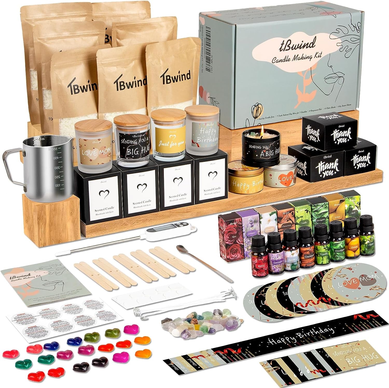 Candle Making Kit, Soy Candle Making Supplies DIY Candle Craft Tools for Adults.