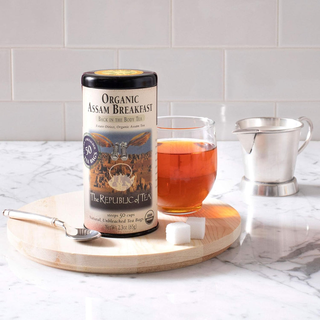 Organic Assam Breakfast Black Tea, Tin of 50 Tea Bags