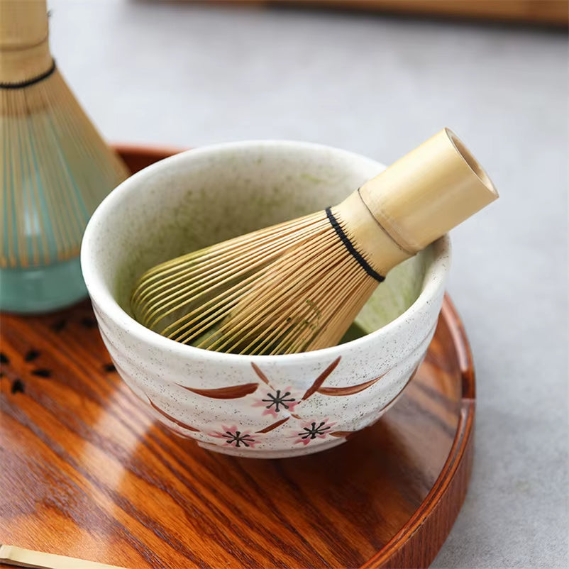 Japanese Matcha Tea Set Matcha Bowl Bamboo Whisk Holder Tray Matcha Set