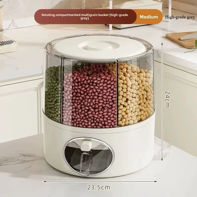 Household Grains Storage Rotary Rice Bucket Insect-Proof and Moisture-Proof Rice Storage Tank Household Sealed Rice Storage Box