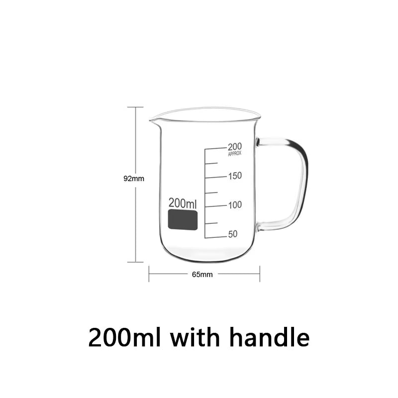 50~1000Ml with Handle Measuring Cup High Borosilicate Glass Clear Scale Cup Laboratory Beaker Kitchen Baking Measuring Mug